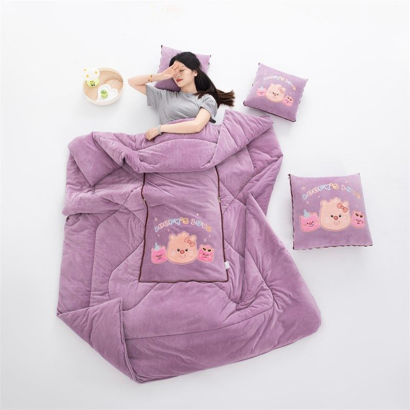 冬季加绒加厚宝宝绒抱枕被子午睡枕汽车载靠枕办公室折叠毯二合一,淘宝优惠券,粉丝福利购,淘宝优惠卷