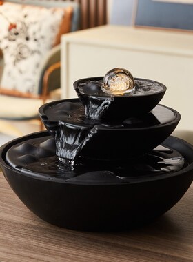 假山流水摆件循环水喷泉生财客厅茶室装饰现代办公室前台造景招财