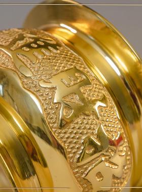 福报金纯铜6寸金炉香炉家用公司闽南拜拜初一十五初二十六烧金纸