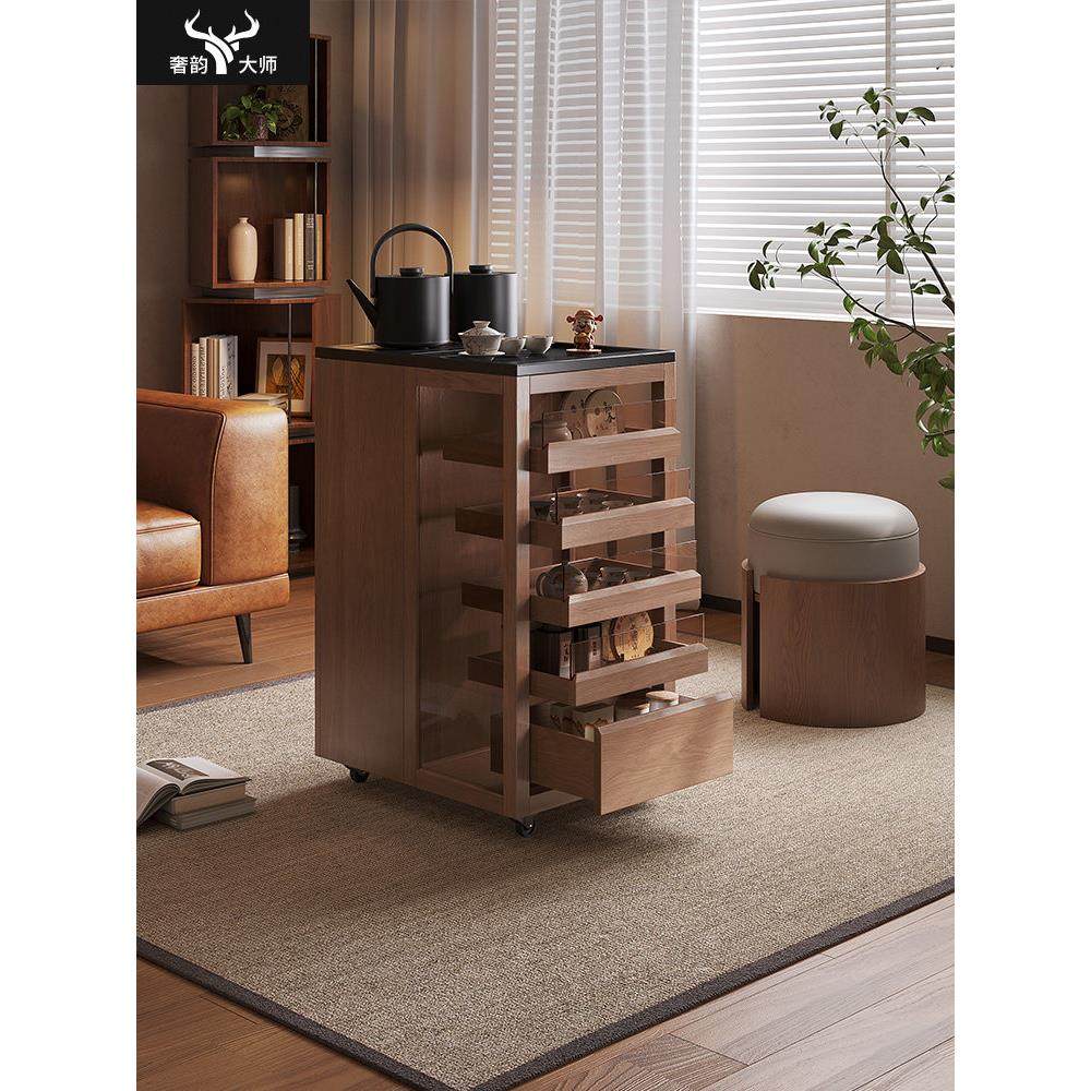 可移动茶台家用小茶车实木煮茶茶水柜沙发边柜客厅展示柜阳台茶桌,淘宝优惠券,粉丝福利购,淘宝优惠卷