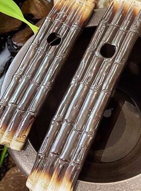 热销鱼缸上置物板仿古炭烧原木板陶瓷复古水缸垫板流水罐支撑隔板