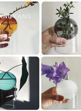 热销网红宝蓝色摆件轻奢现代简约家居饰品家装白色客厅插花艺干花