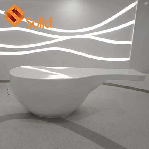 思丽德加工人造石服务台 亚克力人造石台面 无缝拼接人造石咨询台 - 图0