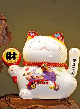 电动摇手招财猫店铺收银台前台装饰乔迁新居开业礼品流水摆件