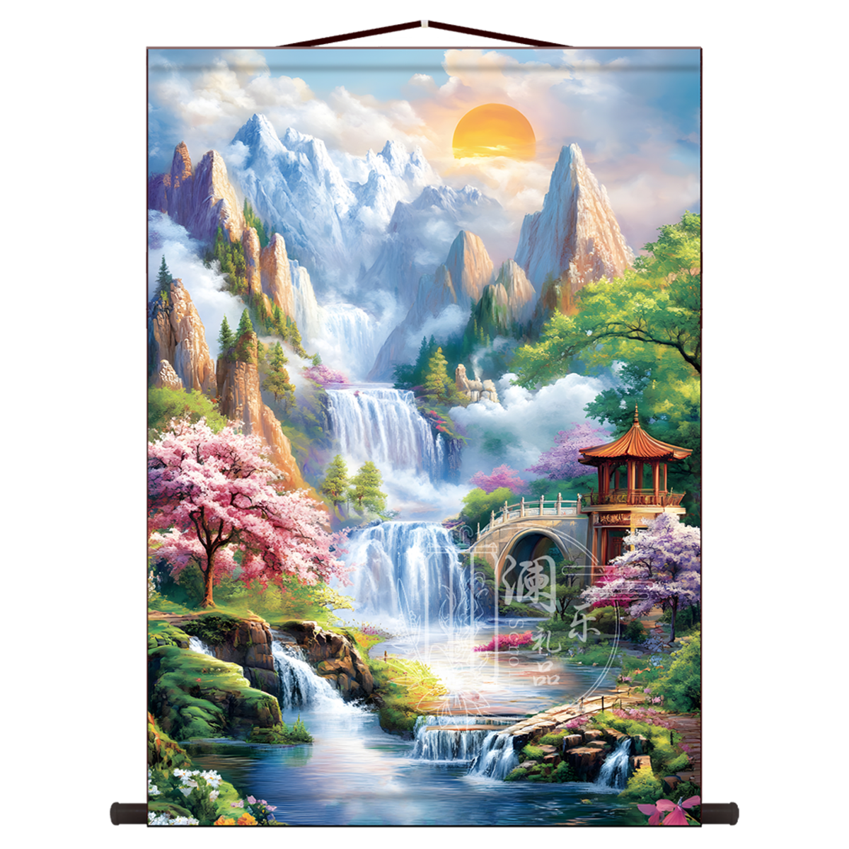 仙家堂口山水画堂单风景挂画东北暗堂无活物亭子沙发墙贴壁纸挂画,淘宝优惠券,粉丝福利购,淘宝优惠卷