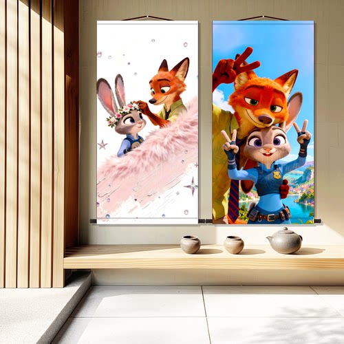 疯狂动物城Zootopia 2动画电影海报装饰画客厅卧室酒店儿童房挂画 - 图2