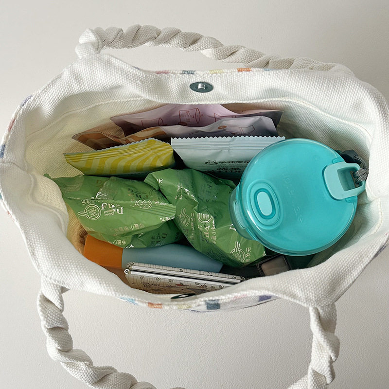 新款帆布卡通菜篮帆布水桶包包女士手拎包上班便当包妈咪包小众设,淘宝优惠券,粉丝福利购,淘宝优惠卷