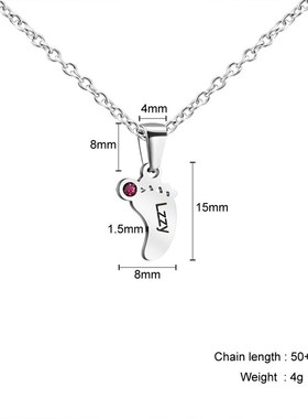 2025新款12生辰石脚丫项链时尚个性女锁骨链高级感创意百搭项链潮