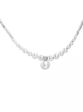 轻奢小众碎银珍珠项链女气质百搭辣妹锁骨链2024年新款爆款配饰品