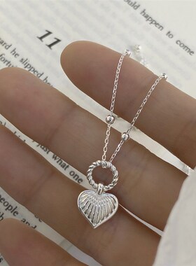 2023年新款女韩版简约几何爱心圆形小清新甜美锁骨链项链