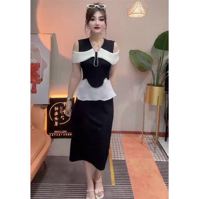2025夏季新款时尚套装女欧货显瘦露肩高级感上衣百搭半身裙两件套,淘宝优惠券,粉丝福利购,淘宝优惠卷