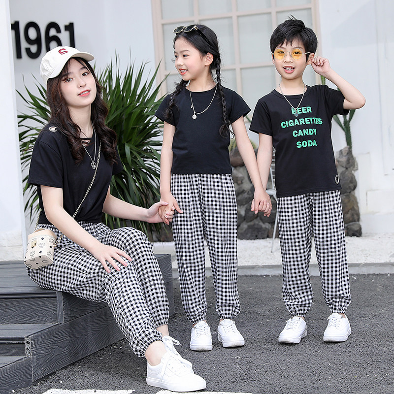 亲子装夏季薄款灯笼裤儿童卡通休闲长裤男童女童卡通宽松沙滩裤潮,淘宝优惠券,粉丝福利购,淘宝优惠卷