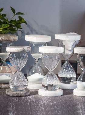 创石意沙漏摆件然矿沙漏简约现代书桌办公家室样2502板间居装饰自