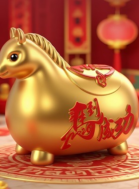 金马存钱罐男孩子儿童创意家用可进可出纸币硬币储蓄罐摆件