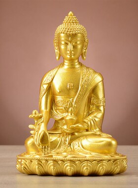 铜药师琉璃光如来佛像浮雕药师灌顶真言12大愿供奉摆件家居佛具
