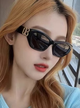 近视防紫外线猫眼欧美女logo墨镜