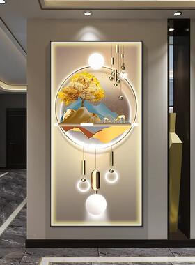 轻奢入户玄关装饰画进门客厅走道过挂画光LED廊带灯竖玄幻壁LED玄