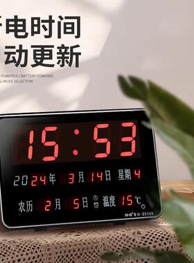 万家年历2025新钟款电子钟钟子表挂钟客厅电2516子时电表挂墙用挂