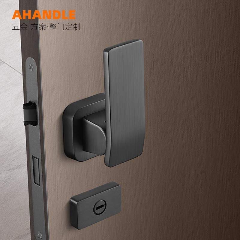 Ahandle直推分体门锁卧室室内门把手现代门锁静音平推家用木门锁 - 图0
