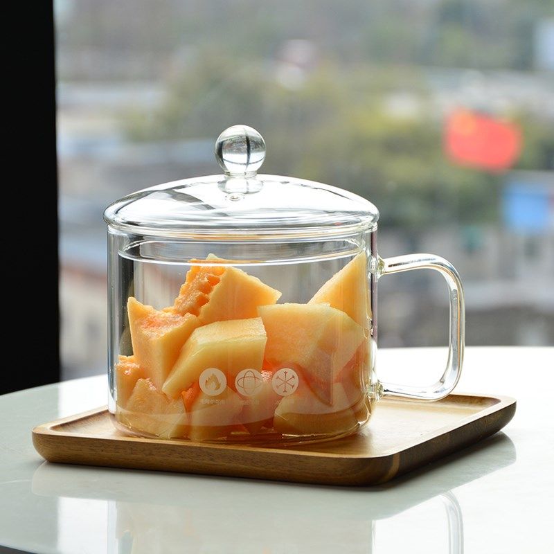 大容量可以泡面的玻璃杯单把手带盖玻璃碗高硼硅加厚耐高温可明火,淘宝优惠券,粉丝福利购,淘宝优惠卷