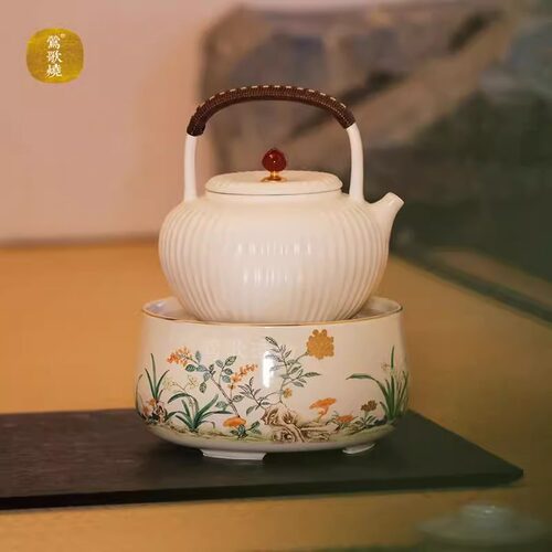 莺歌烧电陶炉煮茶套装室内围炉煮茶炉家用小型烧水冲泡茶壶煮茶器 - 图1