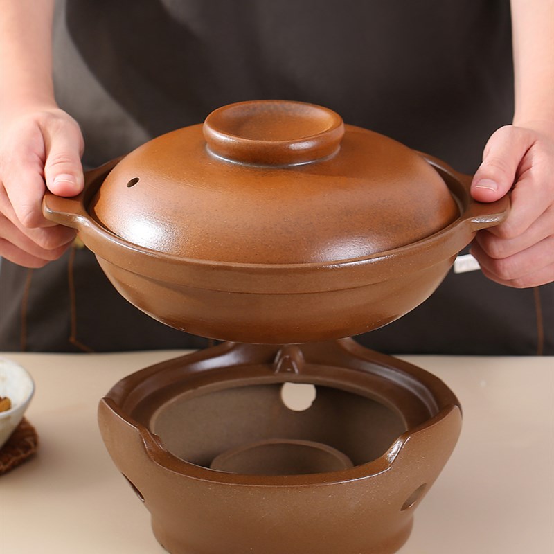 酒精炉底座陶瓷酒店专用干锅砂锅小火锅泥炉酒精炉子防风老式创意 - 图2