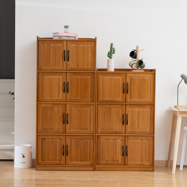 Simple bookshelf student bookcase solid wood storage door cabinet storage cabinet office file cabinet information filing cabinet