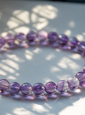 牛妞妞 b紫超七超级七紫发晶天然水晶手链女三轮骨干 手串招贵人