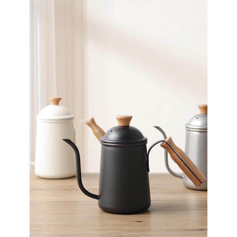 304不锈钢木柄手冲壶细口长嘴咖啡冲泡壶户外野餐明火烧水壶650ml,淘宝优惠券,粉丝福利购,淘宝优惠卷