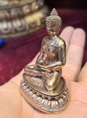 阿弥陀佛/阿波眉/释迦佛/6.5cm纯铜佛像摆件藏传佛堂供奉摆件
