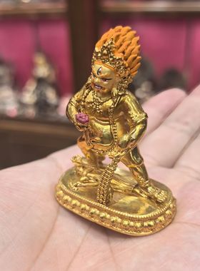 黑财神/财神/黄财神/诺拉/藏巴拉/5cm金铜佛像梵天藏传佛堂摆件