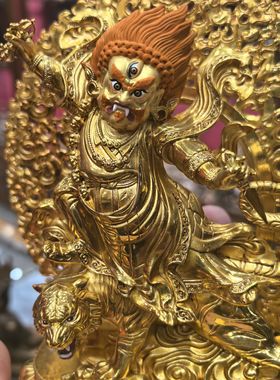 愤怒莲师/格热/莲师/莲花生大师/邬金仁波切/15cm金铜藏传佛像