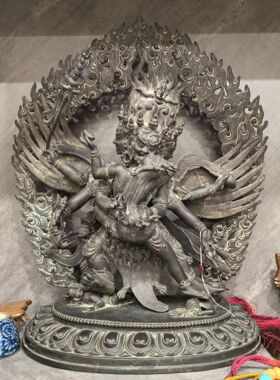 黑鲁嘎/嘿噜嘎/黑如迦/Heruka/56cm尼泊尔纯手工佛像