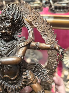 四臂金刚手/金刚手/金刚手菩萨/多吉/17cm紫铜佛像藏传佛堂摆件