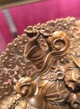 单坚护法/丹坚护法/单坚多杰列巴/金刚善15cm紫铜财神佛堂摆件