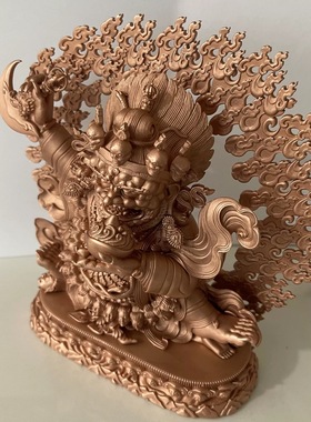 黑袍金刚/玛哈嘎拉/噶举大黑天/大黑天/二臂大黑天16.5cm佛堂摆件