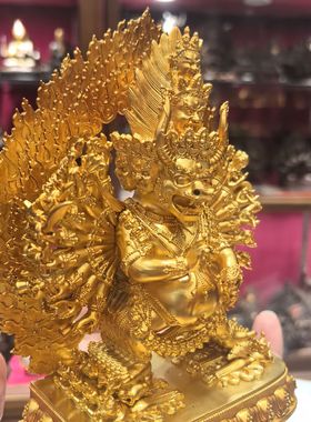 大威德/大威德金刚/独雄/独勇大威德/15cm金铜佛像梵天藏传摆件