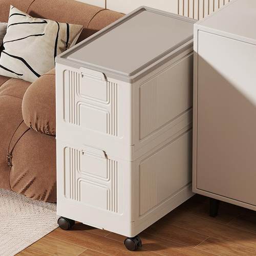 免安装折叠收纳箱毛绒玩具可移动带轮子翻盖收纳柜整理箱家用宿舍 - 图1