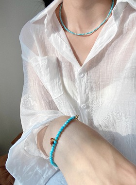 新中式绿松石串珠项链女