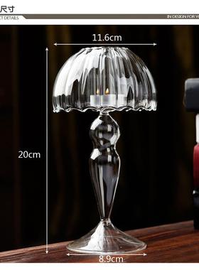 直销新款直销欧式台灯设计浪漫玻璃烛台 家居装饰饰品