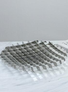 锈钢方形果盘不摆酒店件样板房桌RHI面皱折艺术家居客厅厨房饰品