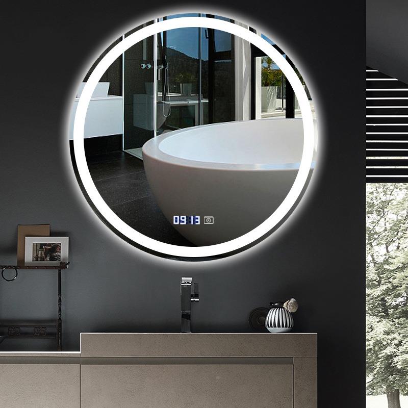 能厂酒家直销leWFZd智灯镜店宾馆浴室圆形智壁挂无框能浴室发光镜 - 图2