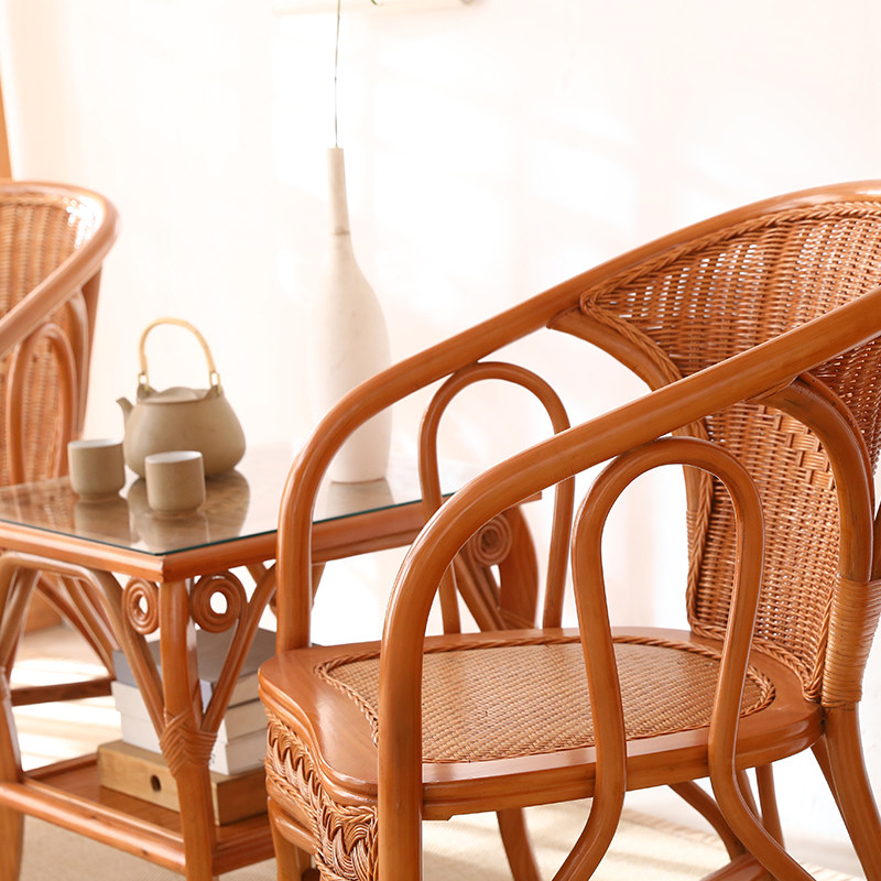 藤椅子靠背椅老人藤椅三件套休闲阳台藤椅茶桌编织藤条天然真藤,淘宝优惠券,粉丝福利购,淘宝优惠卷