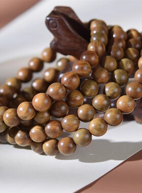 绿檀木手串女男文玩盘玩学生手链檀香木佛珠木质手串木串檀木手串