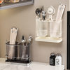 Suction cup chopstick barrel wall-mounted punch-free kitchen household high-end new spoon bucket storage box chopstick cage drain rack