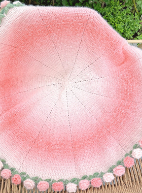 如意鸟轻岚渐变紫色玫瑰花束毯子手工diy编织礼物生日送男女朋友