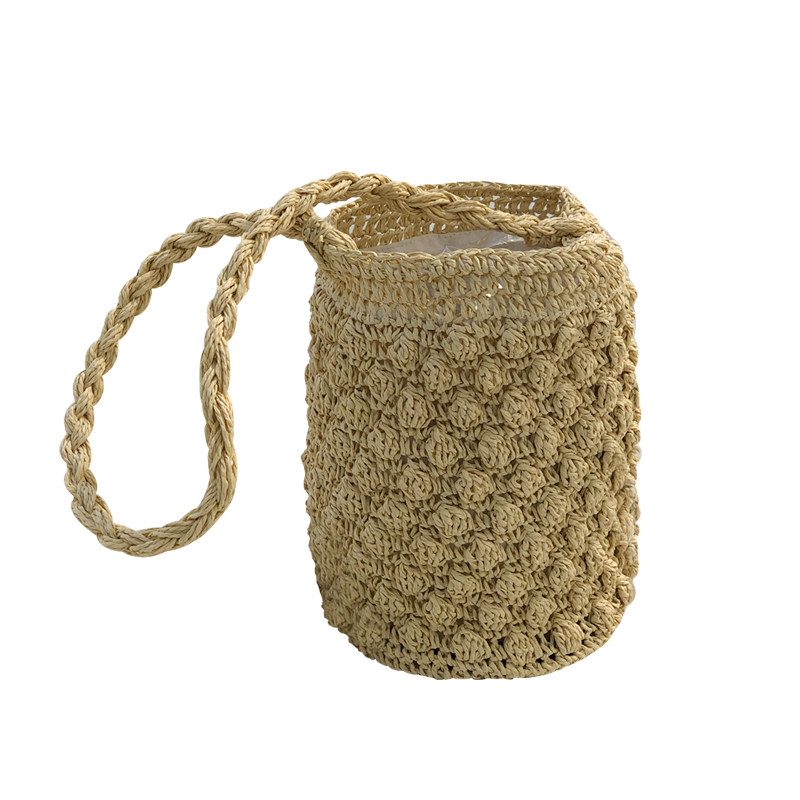 法式编织包女夏手工手织包包手提单肩草编藤编草包海边小众水桶包,淘宝优惠券,粉丝福利购,淘宝优惠卷