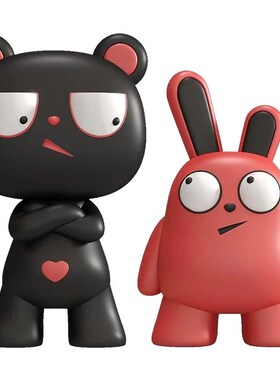 现代简约抽象动物人物卡通风雕塑摆件样板间客厅儿童房桌面装饰品