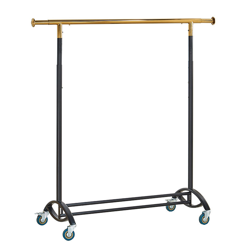 服装店衣架展示架伸缩折叠单杠龙门架单杠落地式架子Y中岛架带轮 - 图3