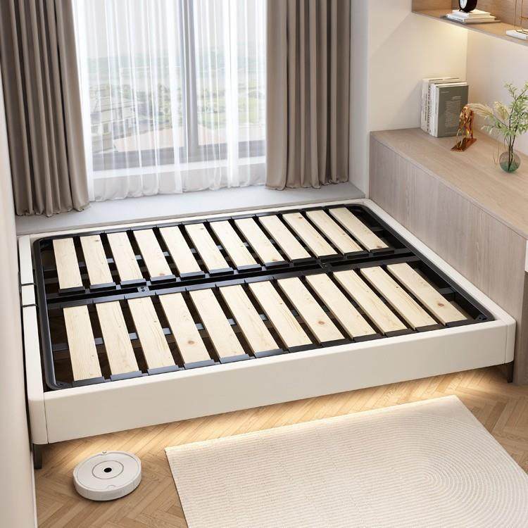 现代轻奢钢木排骨床架子民宿实木榻榻米现代简约双人1.5米无床头,淘宝优惠券,粉丝福利购,淘宝优惠卷